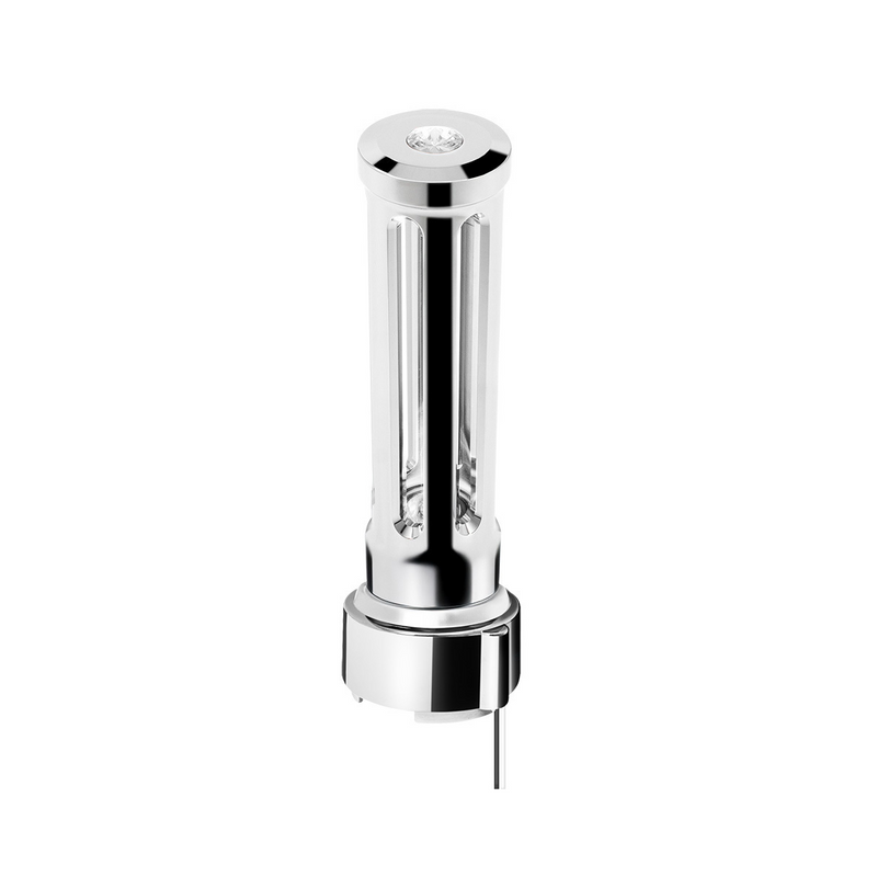 United Pacific Thread-On Chrome Sonoma Style Gearshift Knob With LED 9/10 Speed Adapter-Clear Crystal/White LED 71137