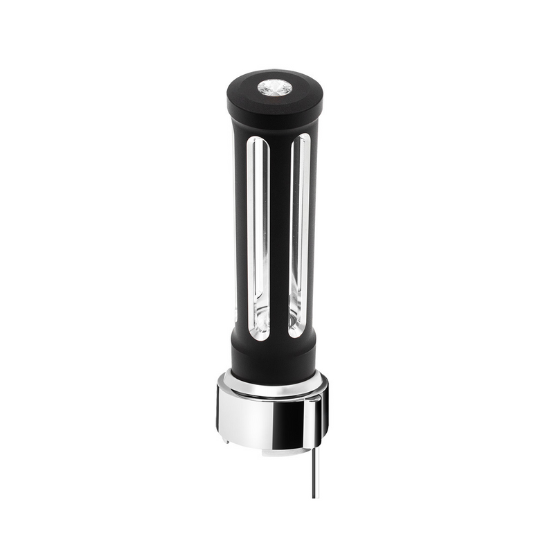 United Pacific Thread-On Matte Black Sonoma Style Gearshift Knob With LED 9/10 Speed Adapter-Clear Crystal/White LED 71143
