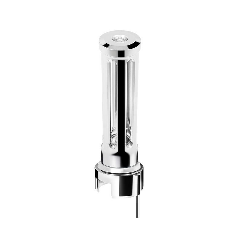 United Pacific Thread-On Chrome Sonoma Style Gearshift Knob With LED 13/15/18 Speed Adapter-Clear Crystal/White LED 71149