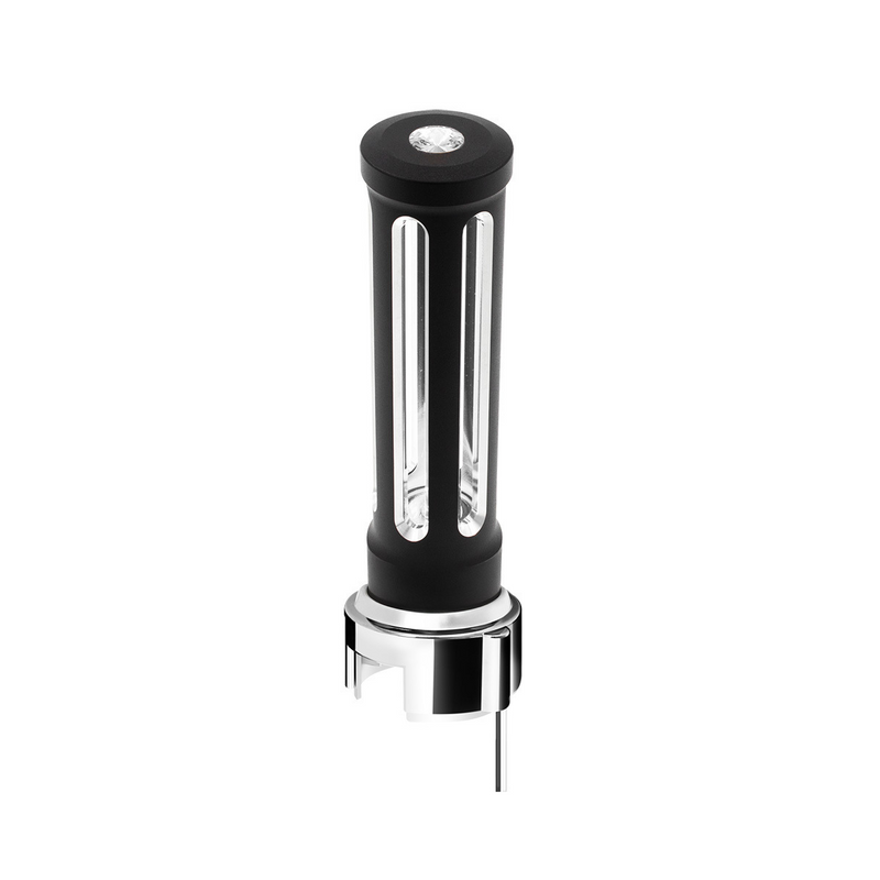 United Pacific Thread-On Matte Black Sonoma Style Gearshift Knob With LED 13/15/18 Speed Adapter-Clear Crystal/White LED 71155