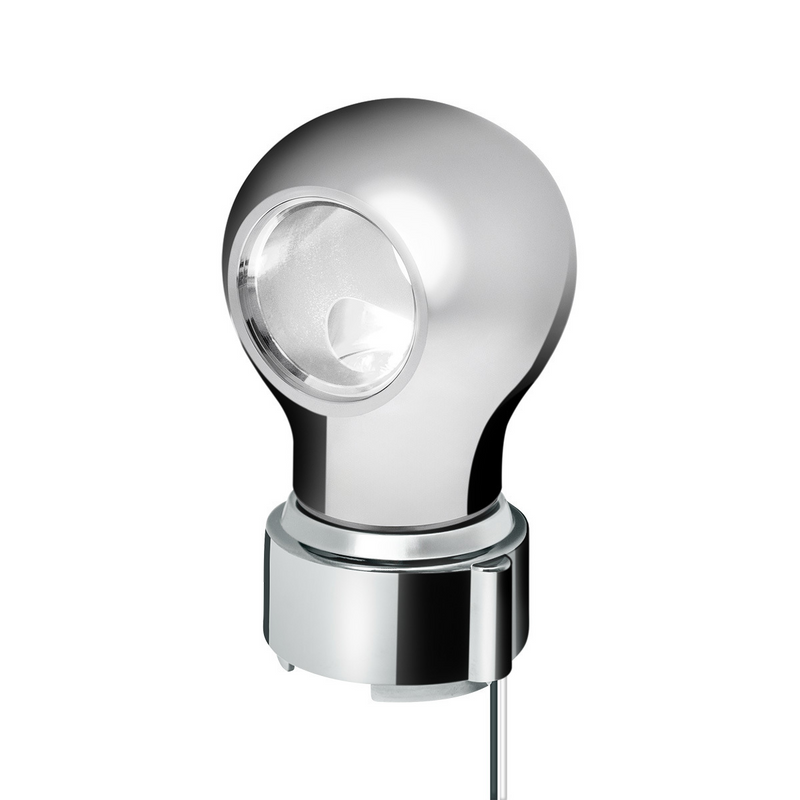 United Pacific Thread-On Chrome Charlotte Style Gearshift Knob With LED 9/10 Speed Adapter-White LED 71165