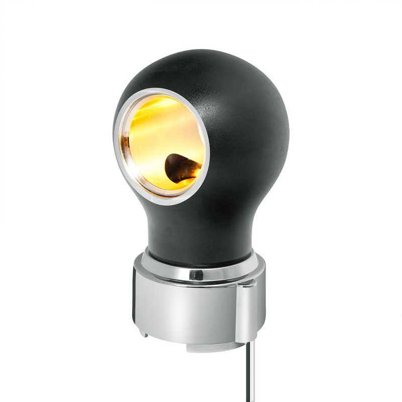 United Pacific Thread-On Matte Black Charlotte Style Gearshift Knob With LED 9/10 Speed Adapter-Amber LED 71169