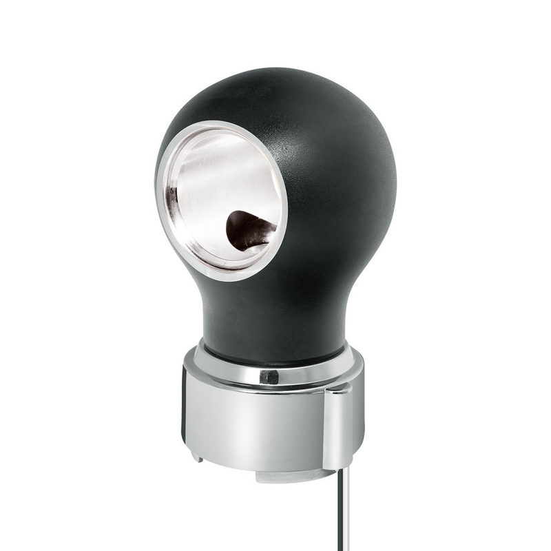 United Pacific Thread-On Matte Black Charlotte Style Gearshift Knob With LED 9/10 Speed Adapter-White LED 71171