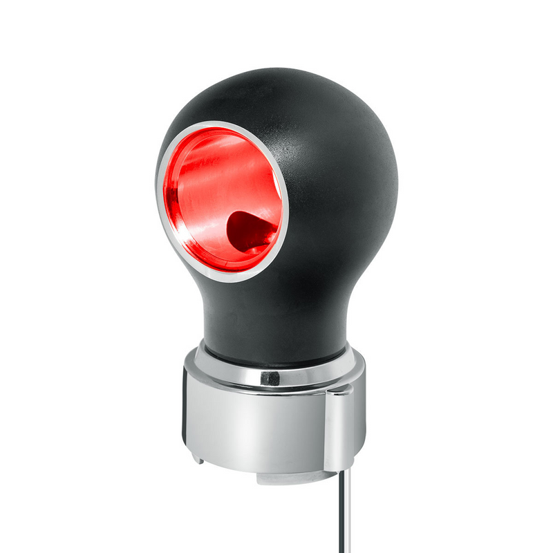 United Pacific Thread-On Matte Black Charlotte Style Gearshift Knob With LED 9/10 Speed Adapter-Red LED 71174