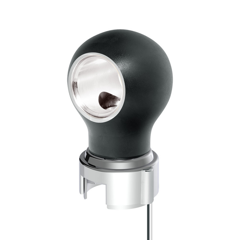 United Pacific Thread-On Matte Black Charlotte Style Gearshift Knob With LED 13/15/18 Speed Adapter-White LED 71183