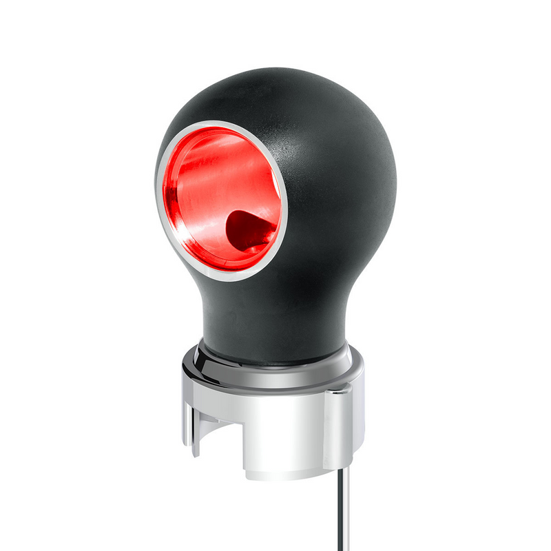 United Pacific Thread-On Matte Black Charlotte Style Gearshift Knob With LED 13/15/18 Speed Adapter-Red LED 71186