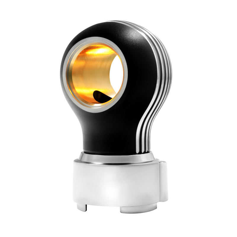 United Pacific Thread-On Matte Black Carolina Style Gearshift Knob With LED 9/10 Speed Adapter-Amber LED 71222