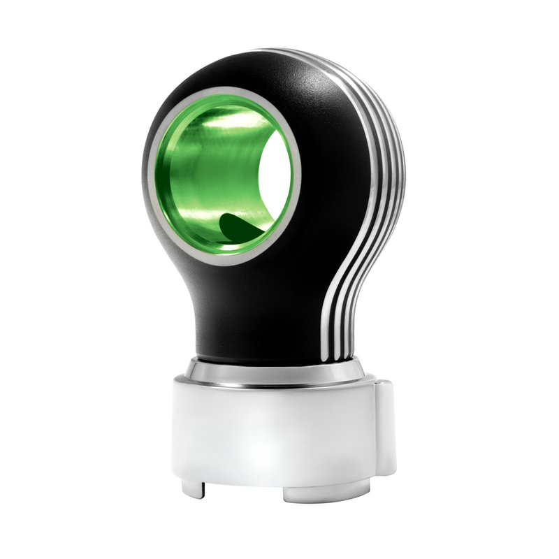United Pacific Thread-On Matte Black Carolina Style Gearshift Knob With LED 9/10 Speed Adapter-Green LED 71225