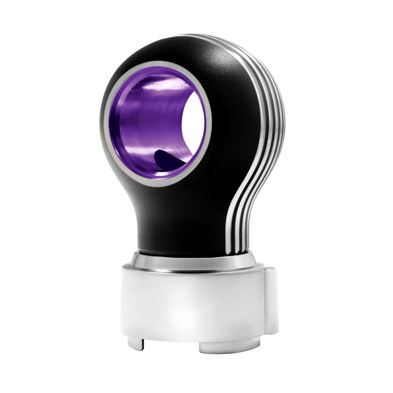 United Pacific Thread-On Matte Black Carolina Style Gearshift Knob With LED 9/10 Speed Adapter-Purple LED 71226
