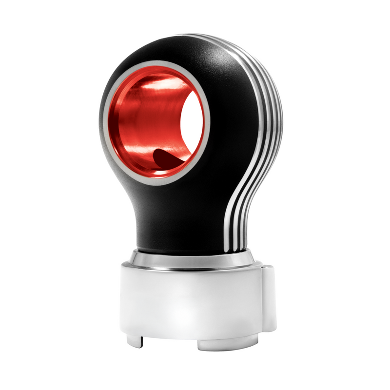 United Pacific Thread-On Matte Black Carolina Style Gearshift Knob With LED 9/10 Speed Adapter-Red LED 71227