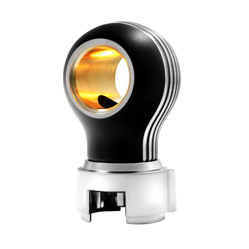 United Pacific Thread-On Matte Black Carolina Style Gearshift Knob With LED 13/15/18 Speed Adapter-Amber LED 71228