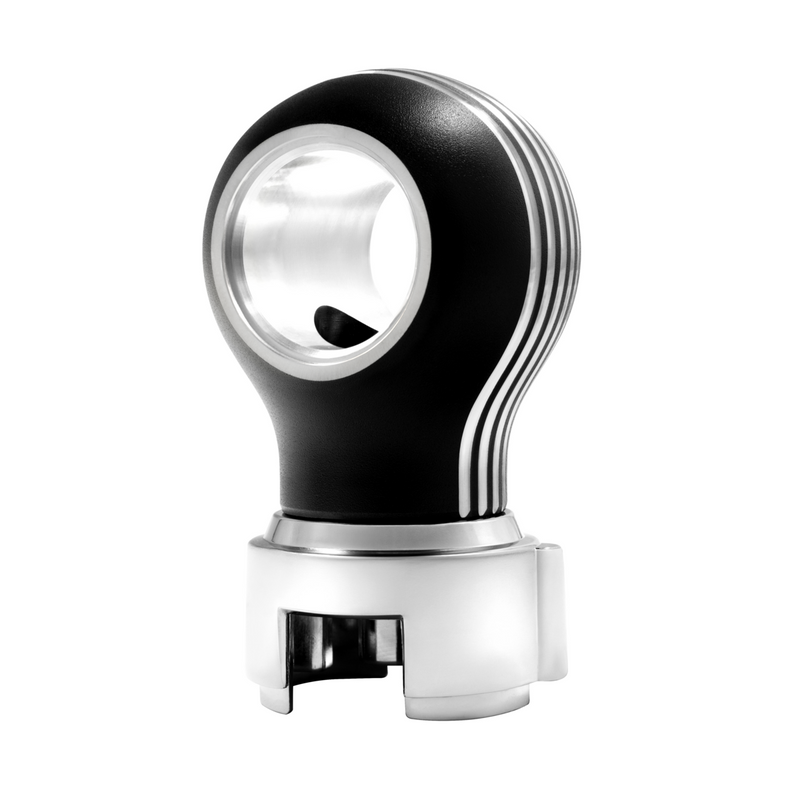 United Pacific Thread-On Matte Black Carolina Style Gearshift Knob With LED 13/15/18 Speed Adapter-White LED 71230