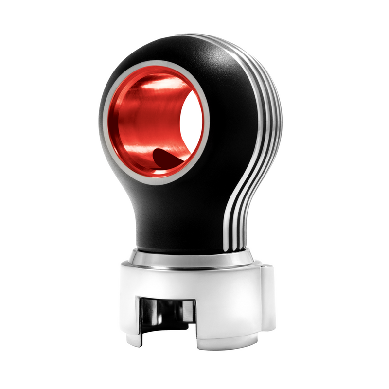 United Pacific Thread-On Matte Black Carolina Style Gearshift Knob With LED 13/15/18 Speed Adapter-Red LED 71233