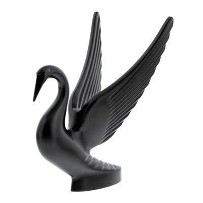 United Pacific Matte Black Swan Hood Ornament