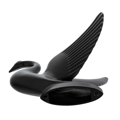 United Pacific Matte Black Swan Hood Ornament