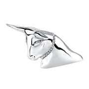 United Pacific Long Horn Bull Hood Ornament - Chrome