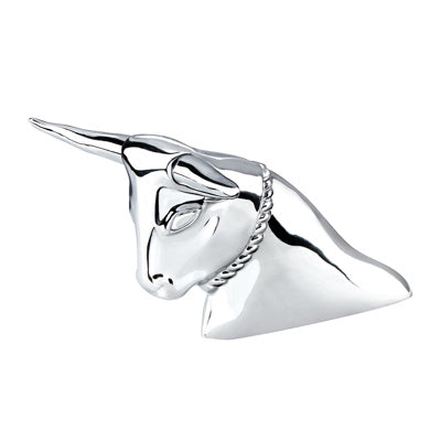 United Pacific Long Horn Bull Hood Ornament - Chrome