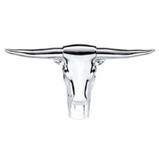 United Pacific Long Horn Bull Hood Ornament - Chrome