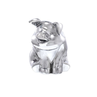 United Pacific Sitting Pig Hood Ornament - Chrome