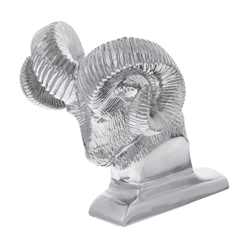 United Pacific Die-Cast Bighorn Hood Ornament Chrome 72051