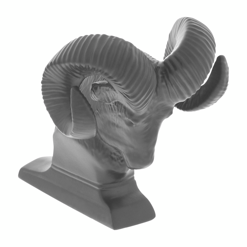 United Pacific Die-Cast Bighorn Hood Ornament Matte Black 72052