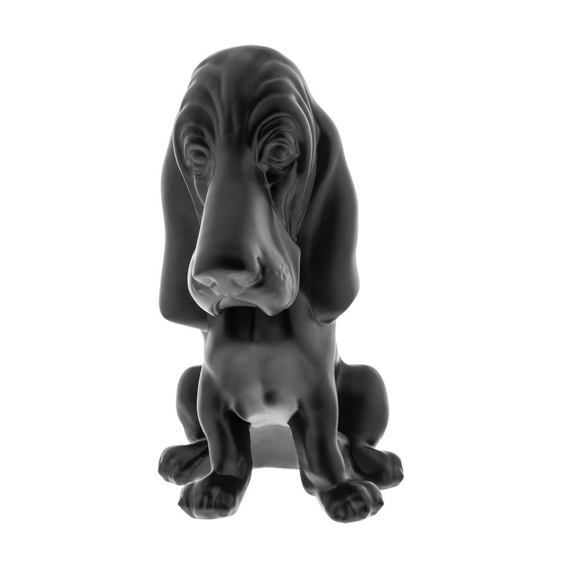 United Pacific Die-Cast Bassett Hound Hood Ornament Matte Black 72053