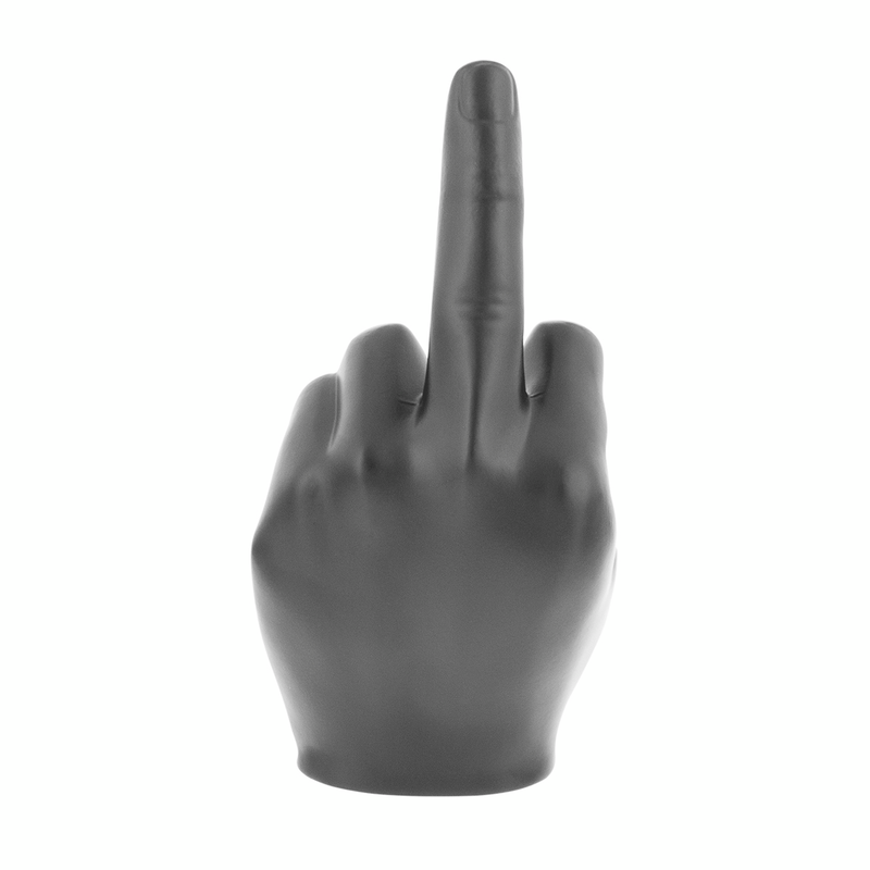 United Pacific Finger Hood Ornament-Matte Black 72055