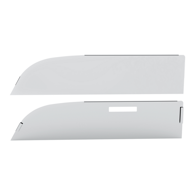 United Pacific 430 Stainless Steel 8" Chop Top Window Trim For 2012-2017 Kenworth T680 & T880 With Convex Mirror (Pair) 73027