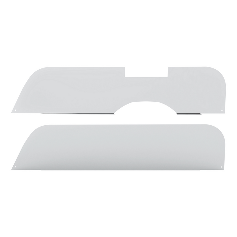 United Pacific 430 Stainless Steel 7" Chop Top Window Trim For 2018-2026 Freightliner Cascadia With Convex Mirror (Pair) 73030