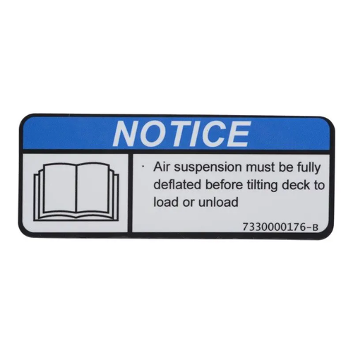 Jerr-Dan Decal Air Suspension Caution 7330000176