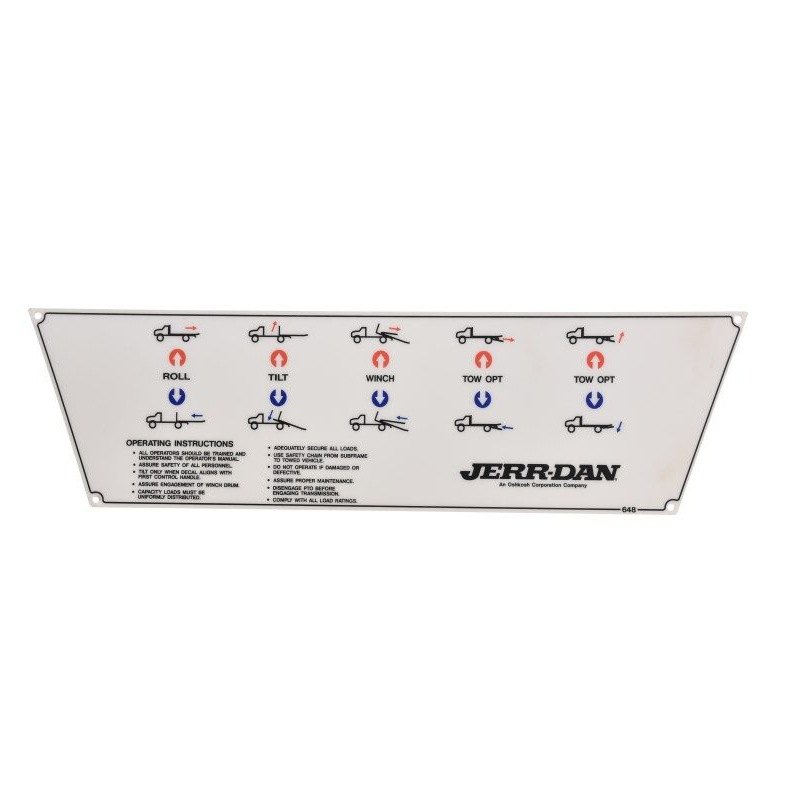 Jerr-Dan Decal-Cntrl Panel 5 Bank Irl L 7330000648