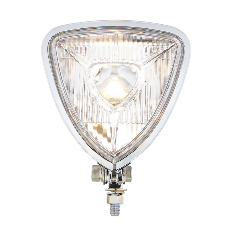 United Pacific Triangle Headlight With Chrome Housing & Flat Back 76996