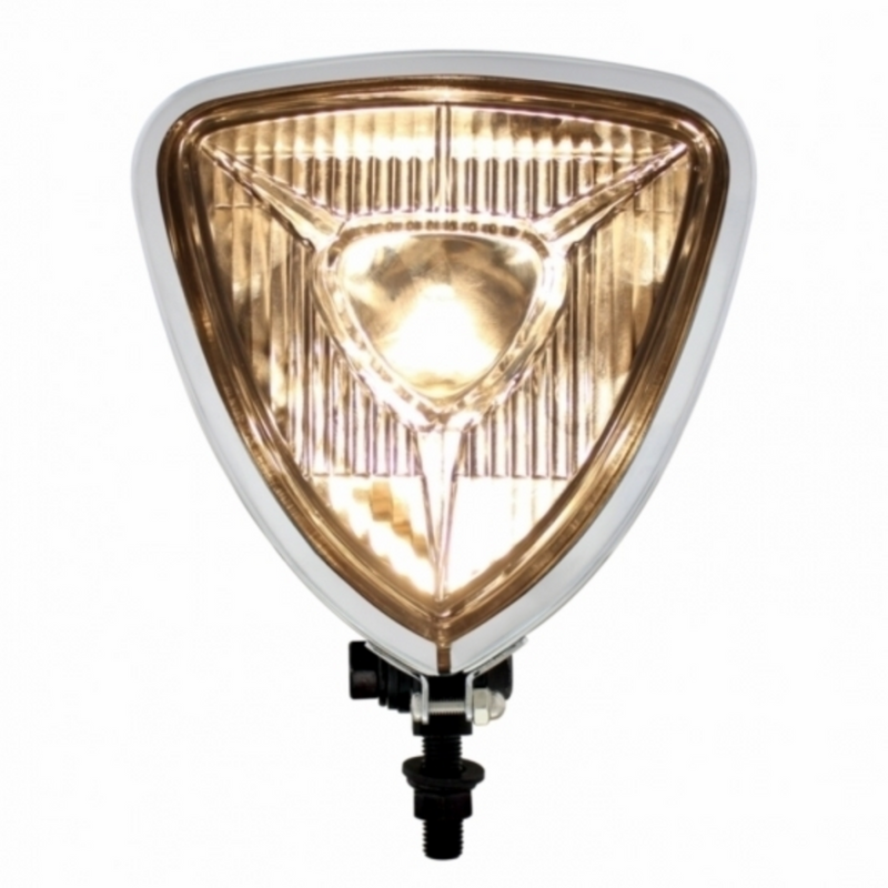 United Pacific Triangle Headlight With Black Housing & Flat Back 76997