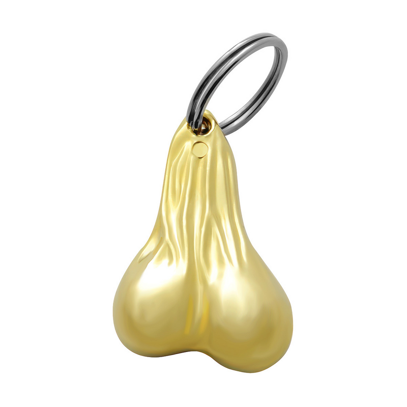 United Pacific 2.5" Small Die-Cast Low-Hanging Balls Novelty Keychain Gold 78009