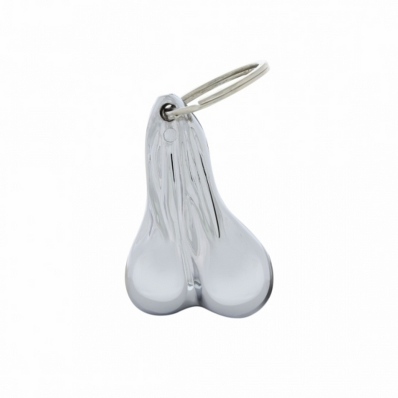 United Pacific 2.5" Small Die-Cast Low-Hanging Balls Novelty Keychain Chrome 78010