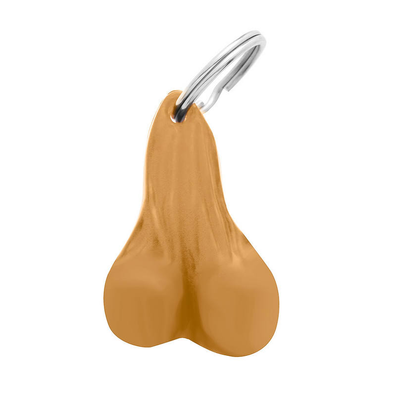 United Pacific 2.5" Small Plastic Low-Hanging Balls Novelty Keychain Tan (Bulk) 78014B