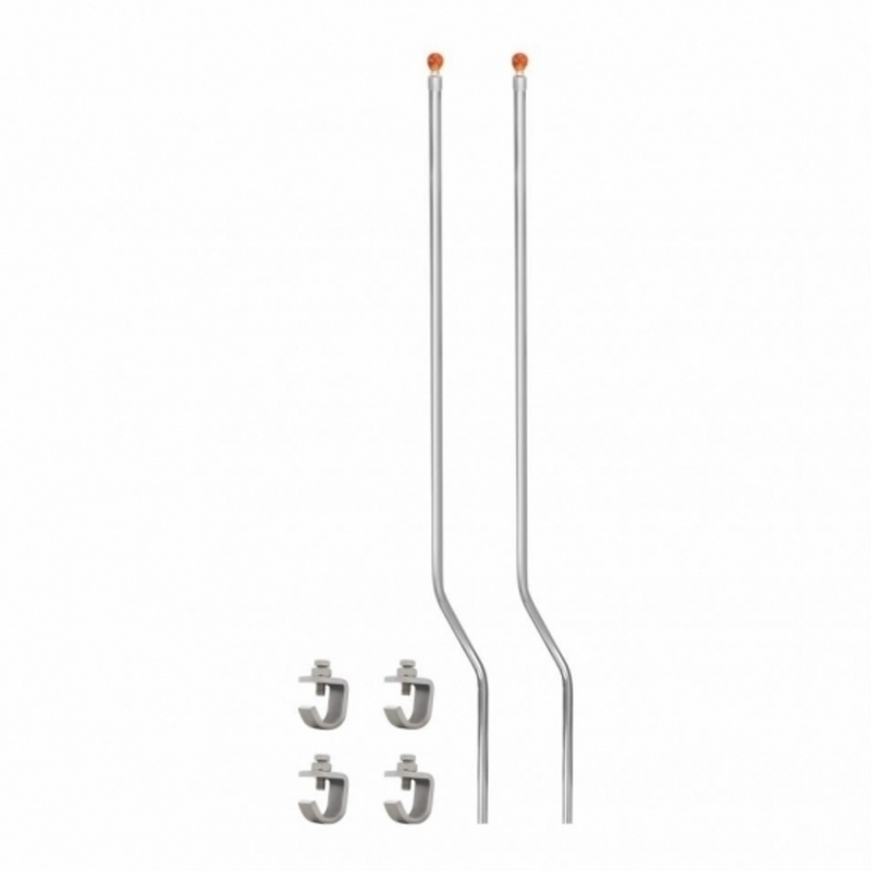 United Pacific Stainless Bumper Guide Kit With Skull Lens Top Amber Lens (Pair) 86058