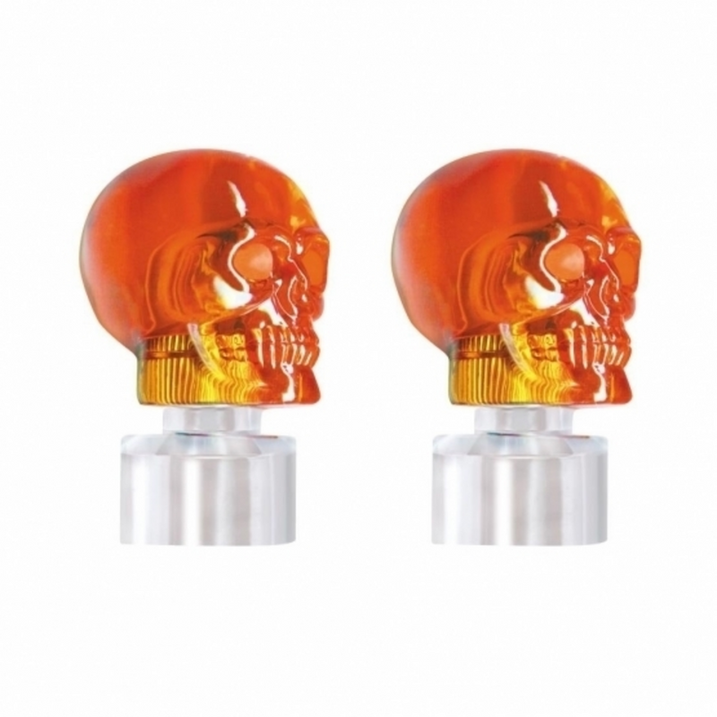 United Pacific Skull Bumper Guide Top Amber (2-Pack) 86059