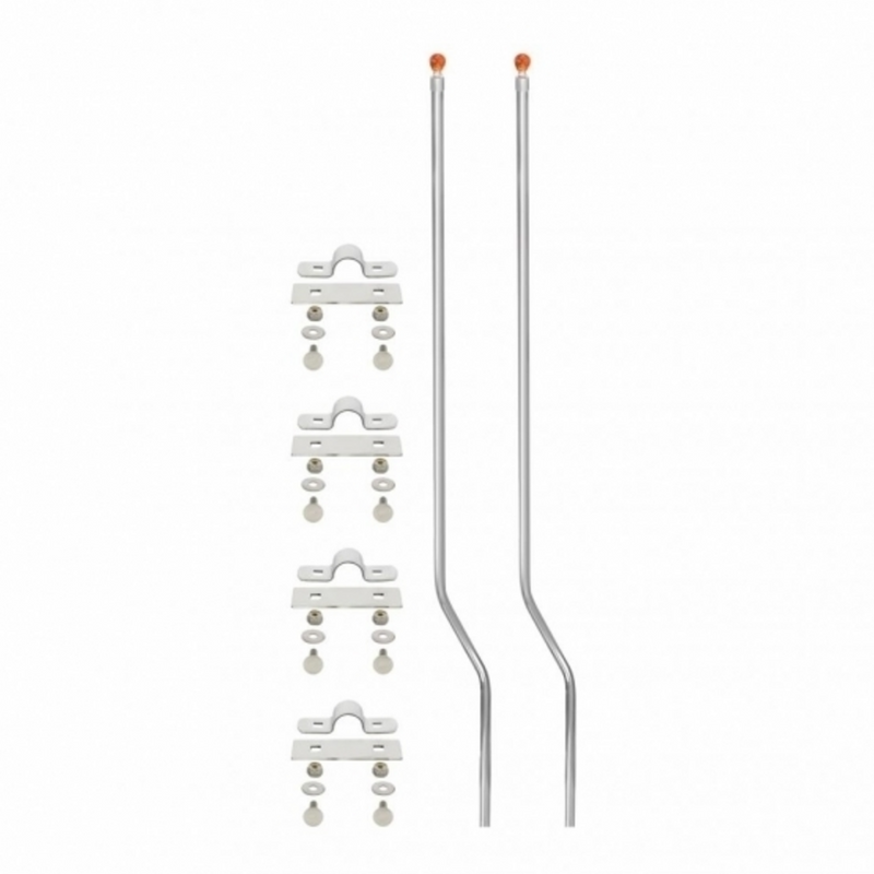 United Pacific Stainless Bumper Guide Kit With Skull Top Amber (Pair) 86065