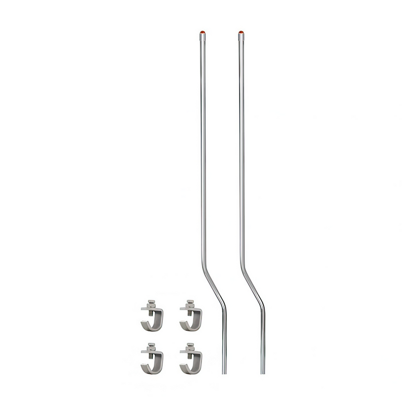 United Pacific Stainless Bumper Guide Kit With Dome Lens Top Amber Lens (Pair) 86070