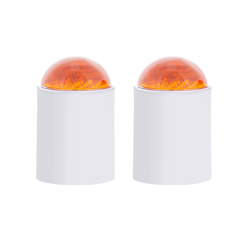 United Pacific Dome Lens Bumper Guide Top With Chrome Base Amber (2-Pack) 86071