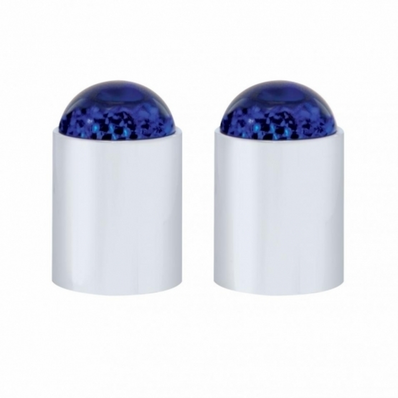 United Pacific Dome Lens Bumper Guide Top With Chrome Base Blue (2-Pack) 86073