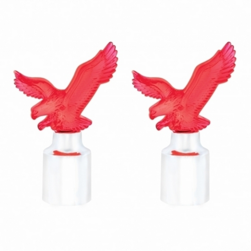 United Pacific Eagle Bumper Guide Top With Chrome Base Red (2-Pack) 86090