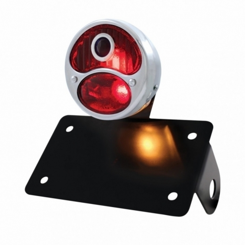 United Pacific SS 1928 DUO Lamp & Blue Dot Style Tail Light Assembly With Horizontal Mounting Bracket For Motorcycle 86801