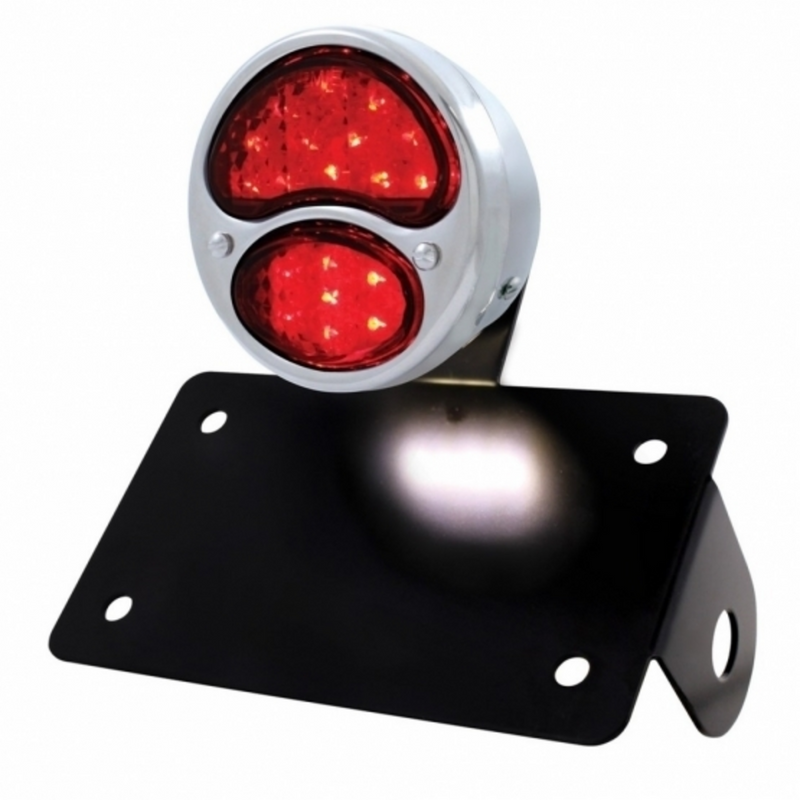 United Pacific SS 1928 Ford Model A Style LED Tail Light Assembly With Horizontal Mounting Bracket For Motorcycle 86815