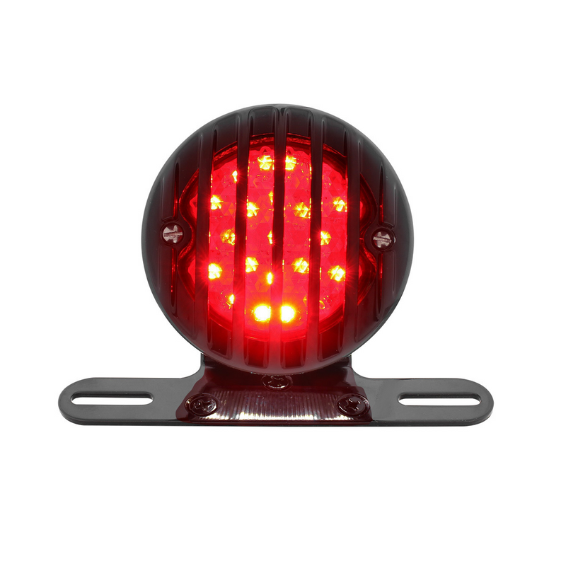 United Pacific Motorcycle LED Rear Fender Tail Light With Black Grille Bezel Smoke Lens 86861