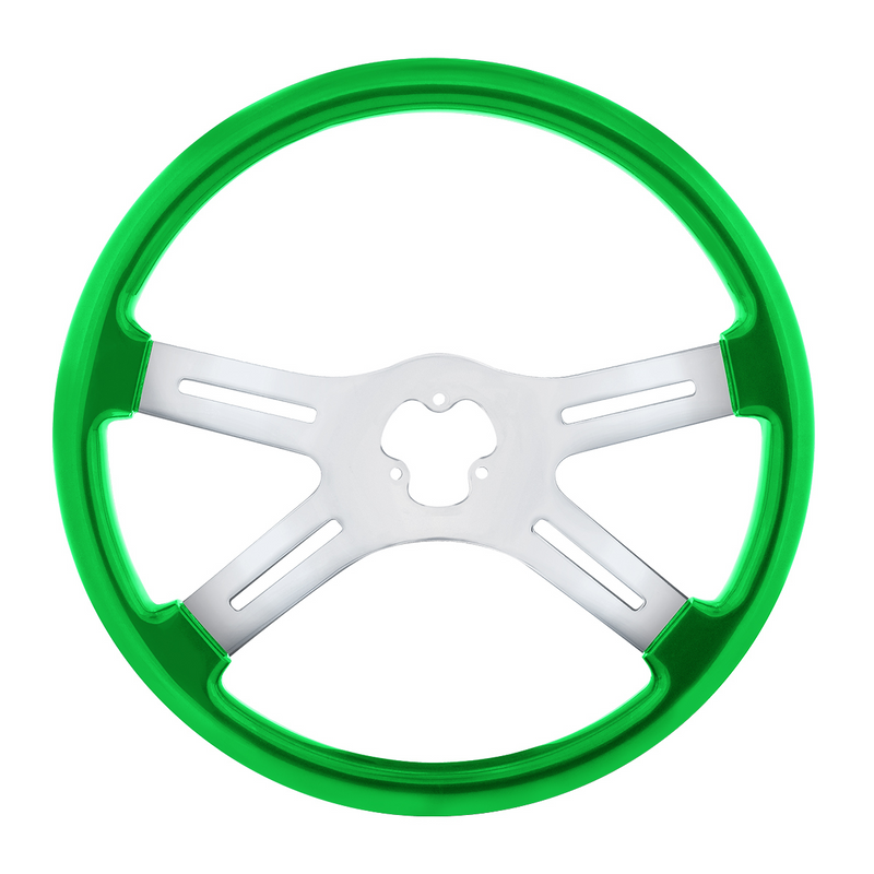 United Pacific 18" Candy Color 4 Spoke Steering Wheel Candy Apple Green 88014