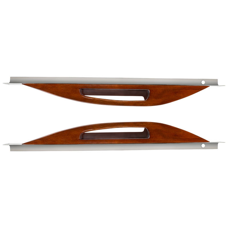 United Pacific Wood Armrest With SS Window Sill Mounting Plate For 2003-2005 Peterbilt 88070