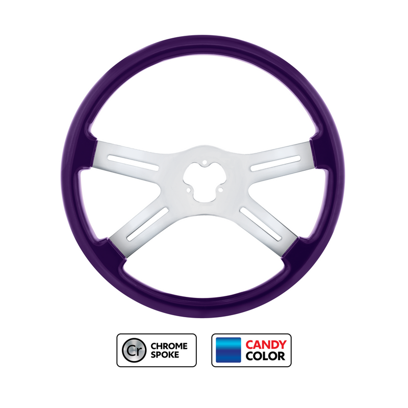 United Pacific 18" Candy Color 4 Spoke Steering Wheel - Candy Purple 88073