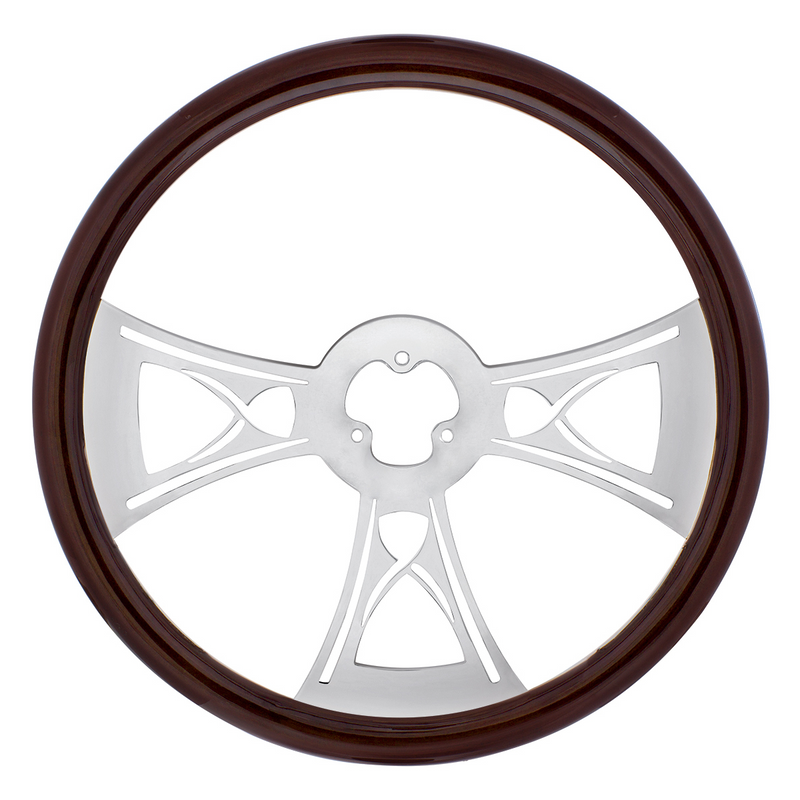United Pacific 18" Wood Steering Wheel Hourglass 88103